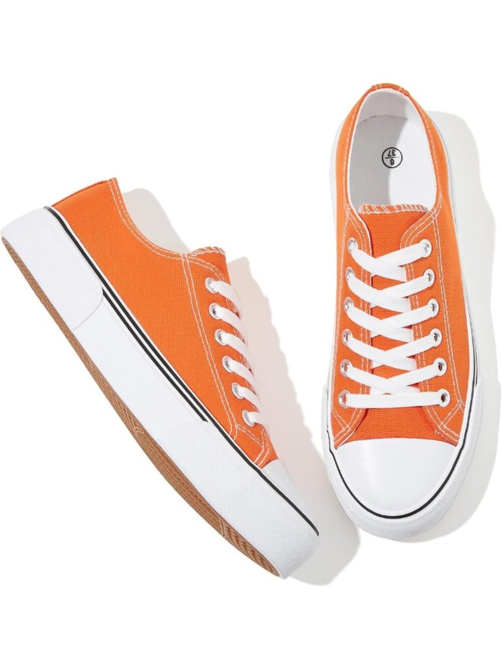 Stylish Low Top Canvas Sneakers for Women - Comfortable Lace-Up Walking Shoes